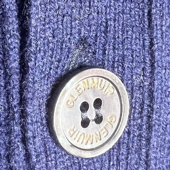 Glenmuir Pure Wool Vintage Blue Men’s Vest Button Down Size M Embroidered Logo - Picture 7 of 11